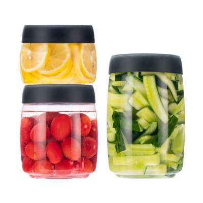 400ML  800ML 1200ML Wholesale Reusable Freezer Safe Containers of 3PCS Vacuum Food Storage Canister set with pump